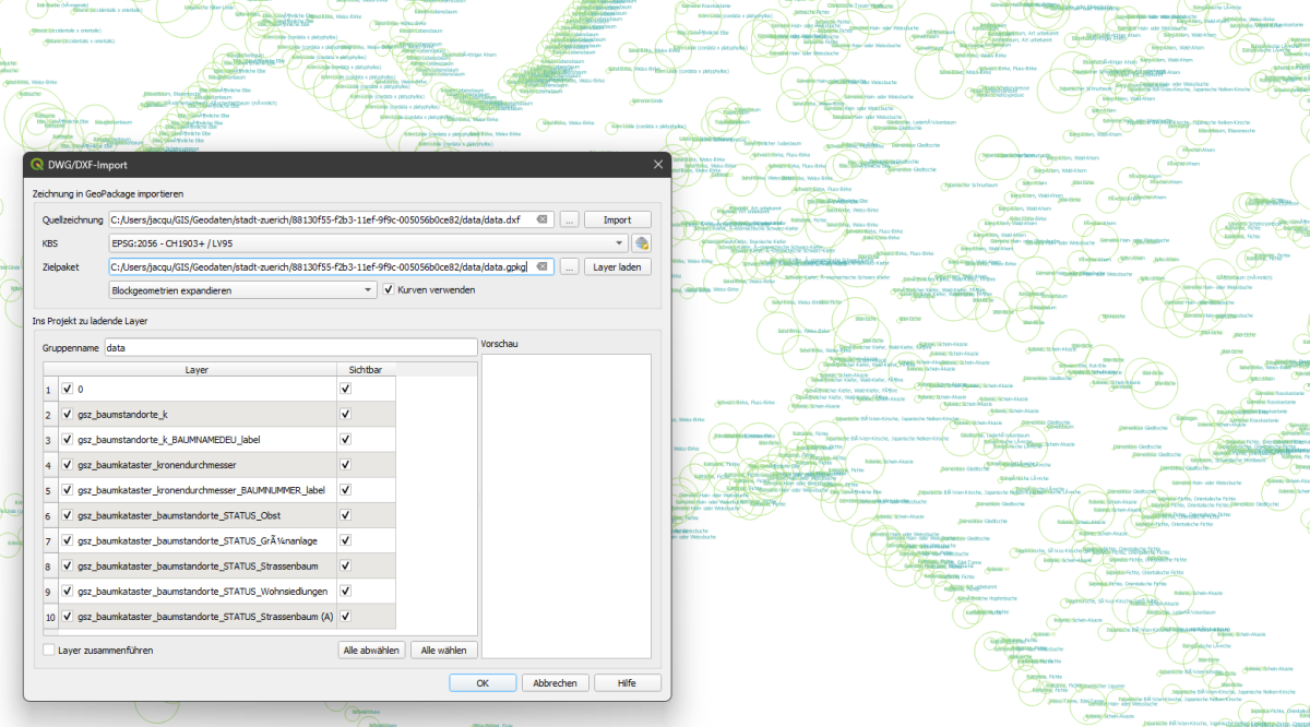  CAD Daten in QGIS - Import 