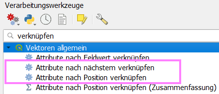 QGIS; Attribute nach Position verknüpfen; Attribute nach nächstem verknüpfen; spatial join